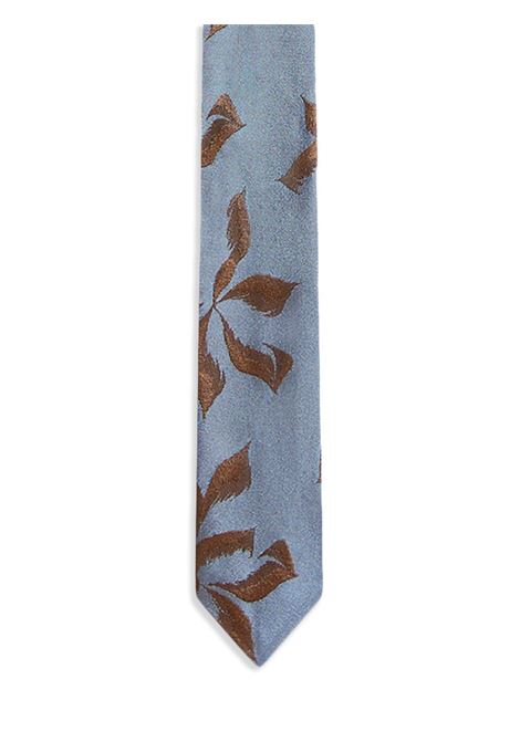 Blue graphic-print silk tie Dries van noten - men DRIES VAN NOTEN | 2510216001904504